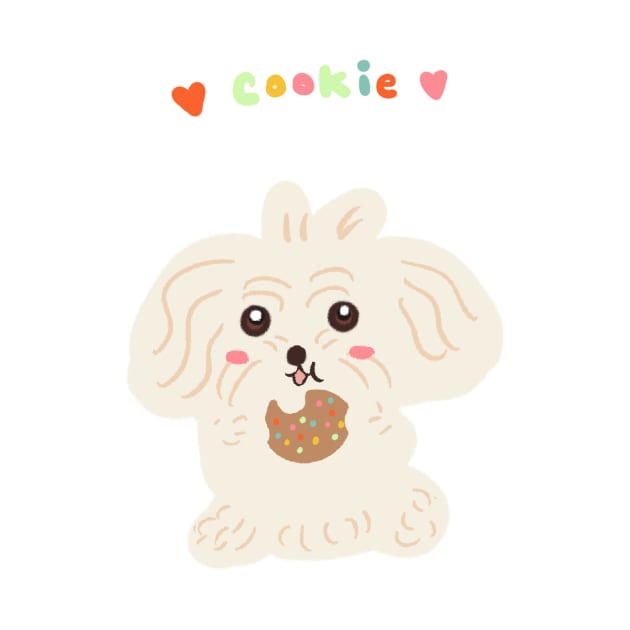 Cute Dog Eating Cookie by PatternbyNOK