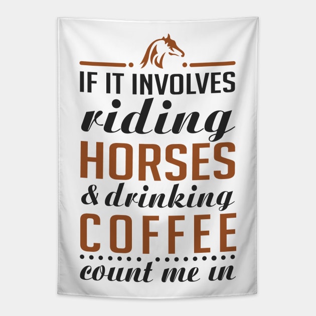 Horses and Coffee Tapestry by KsuAnn