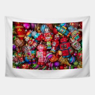 Toy Robots Christmas Ornaments Tapestry