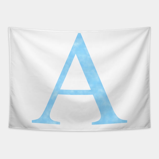 Watercolor Letter A Light Blue Tapestry by Dreamer