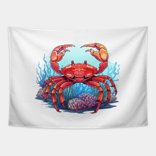 Red Crab Tapestry by zooleisurelife