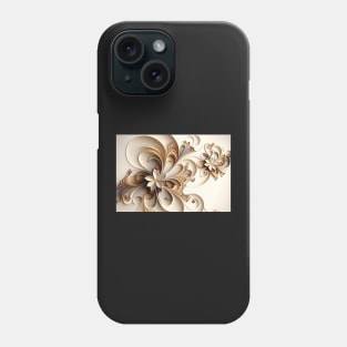 Abstract Neutral Flowers Floral Design Warm Beige Tones Art Phone Case