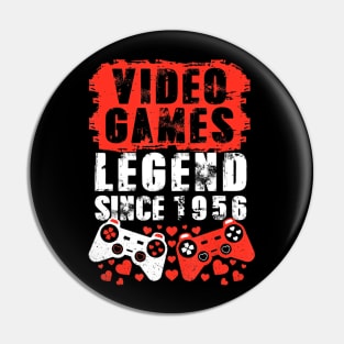 Gaming 1956 Birthday Video Games Birthday Gamer Pin