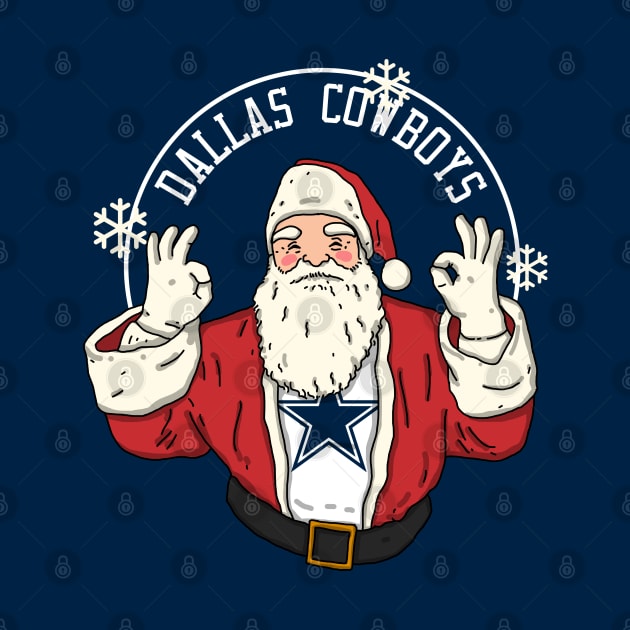 Santa Claus Loves Dallas Cowboys by Luna Illustration