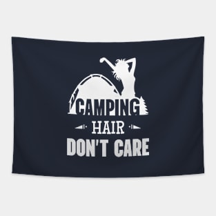 Camping Hair Don't Care Tapestry