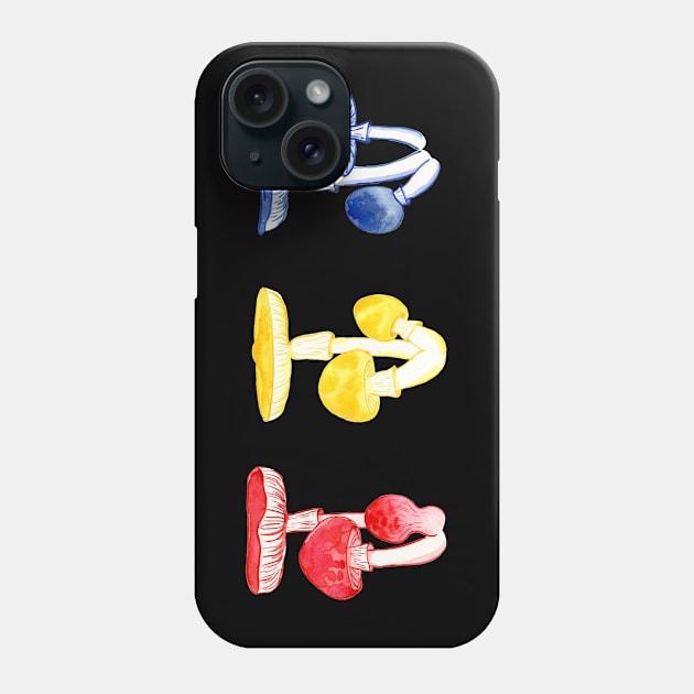 Primary mushrooms Phone Case by terastar