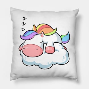 Kawaii unicorn holding plunger Pillow