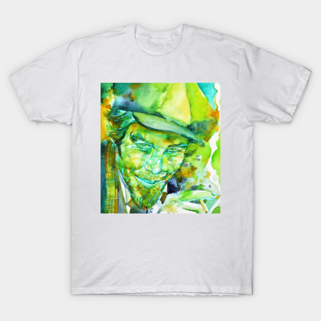 TOM WAITS watercolor portrait .1 - Tom Waits - T-Shirt