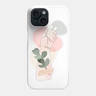 Woman's hand with leaves Phone Case