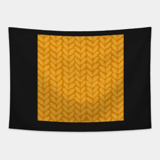 Orange Chunky Knit Blanket Pattern Tapestry