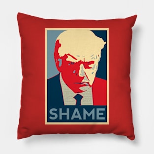 Trump mug shot Shame Obama HOPE poster style Pillow