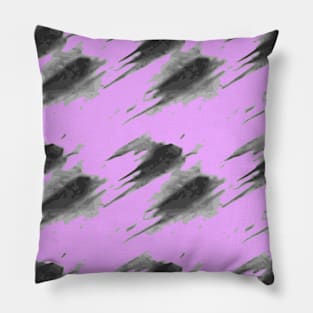 Black strokes on a purple background, abstraction Pillow