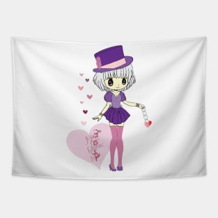 Kawaii Anime Girl Design Tapestry