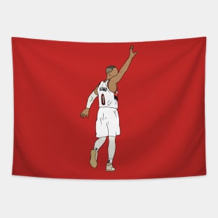 Damian Lillard Waves Goodbye Tapestry