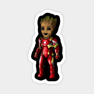 Baby Groot as Iron Man Magnet