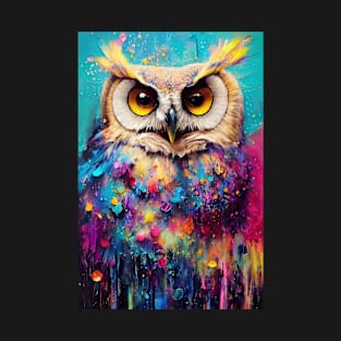 Owl Bird Animal Discovery Adventure Nature Planet Earth Paint T-Shirt