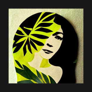 Pop Art fern flower, sun, leaf, woman, love, T-Shirt