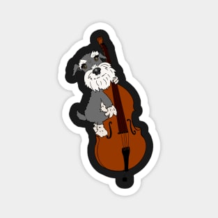 Miniature Schnauzer Funny Dog Playing Double Bass Magnet