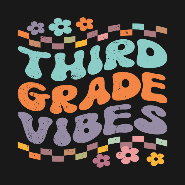 Third Grade Vibes Back To School 3rd Grade Teacher Girl Boy by KRMOSH