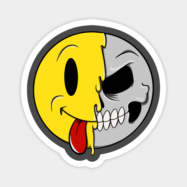 Smiley Skull Magnet by MumsMerch