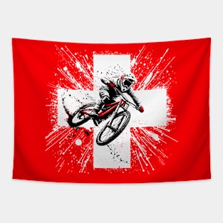 Swiss Mountain Biker - MTB Switzerland Mountainbike Tapestry