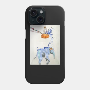 Beatrice Elephant with Blue Butterflies Phone Case