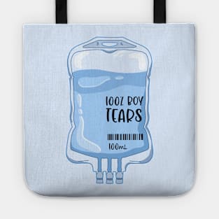 boy tears IV fluids bag Tote