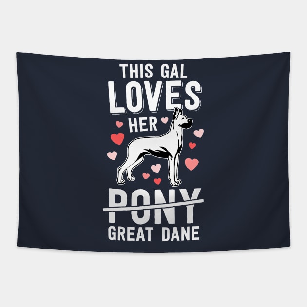 Funny This Gal Loves Her Great Dane Dog Shirt Joke Gift Tapestry by 14thFloorApparel