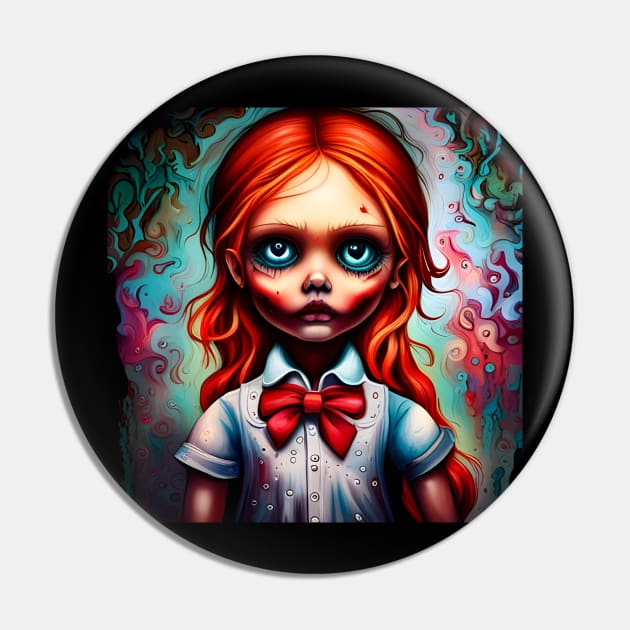 scary doll Pin by mdr design