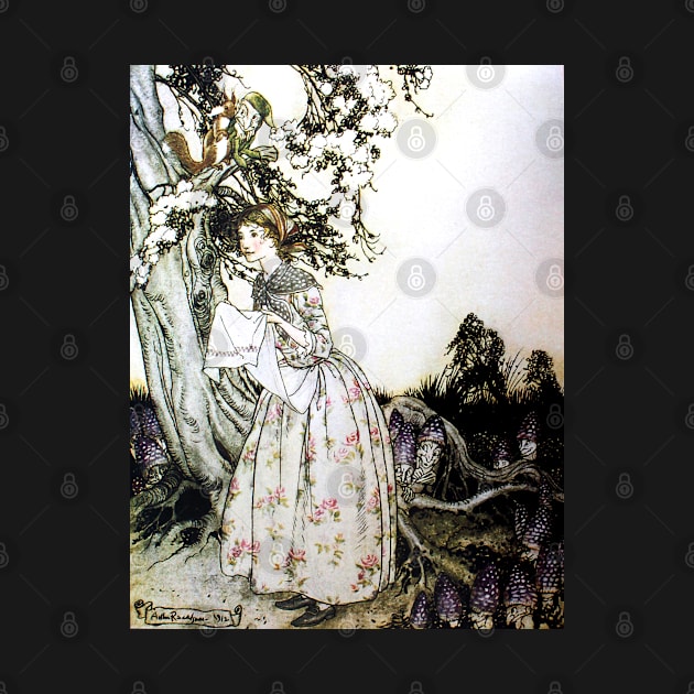 The Fair Maid - Mother Goose - Arthur Rackham by forgottenbeauty