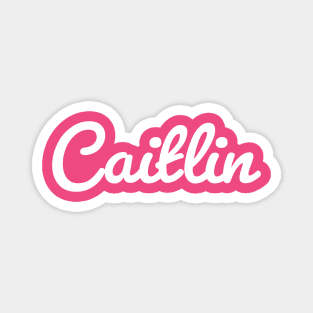 Caitlin White Cursive Script Typography Magnet