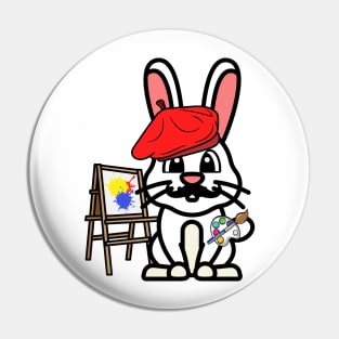 Cute Rabbit is a painter Pin