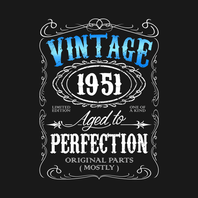 Vintage 1951 aged to perfection 65th birthday gift for men 1951 65 birthday by AwesomePrintableArt