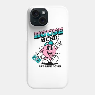 HOUSE  - Retro Mascot All Life Long (black/pink) Phone Case