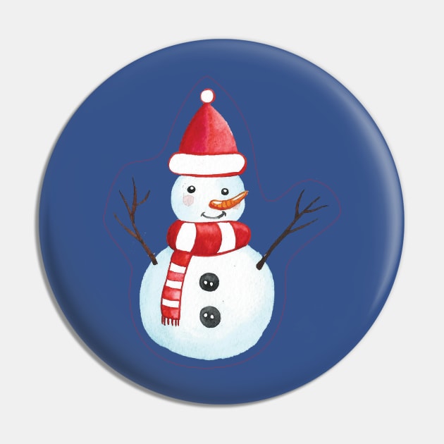 Snowman with santa hat Pin by holidaystore