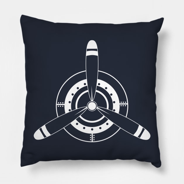 Retro Aircraft Propeller Pilot Gift Airplane Aviation Shirt Pillow by stearman