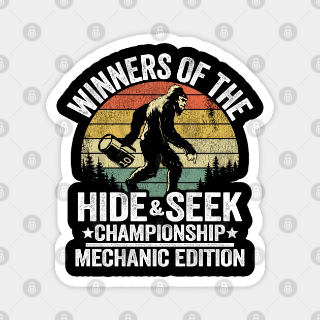 Winners Of The Hide & Seek Championship Funny Mechanic Magnet by Kuehni