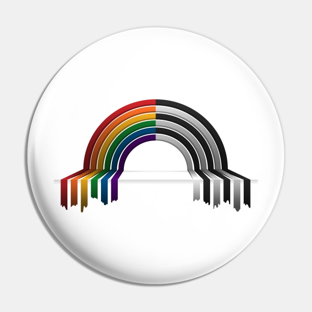 LGBT Ally Pride Flag 3D Drip Rainbow Design Pin by LiveLoudGraphics