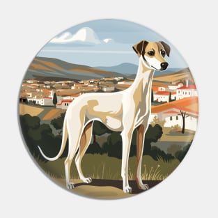 Galgo Espanol Greyhound Spanish Village Landspace Pin