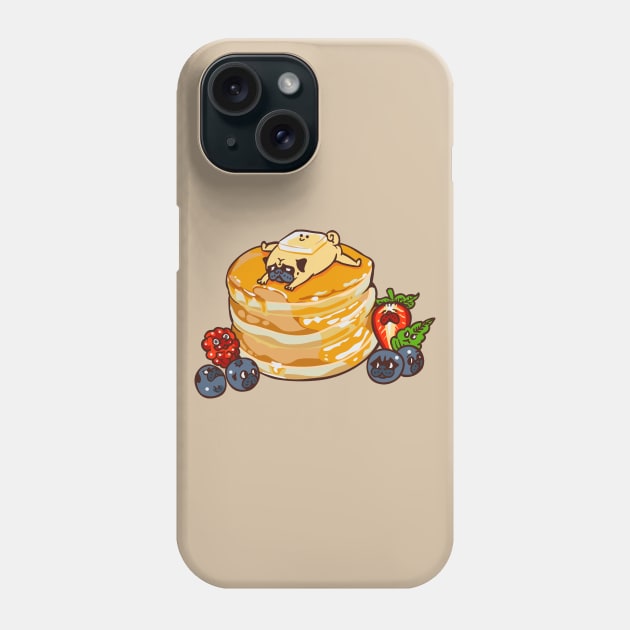 Pug Pancake Phone Case by huebucket