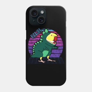 Vaporwave Yellow Indian Ringneck Dinosaur Phone Case