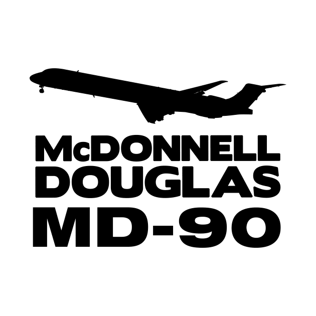 McDonnell Douglas MD-90 Silhouette Print (Black) by TheArtofFlying