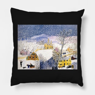 grandma moses - Catching the Thanksgiving Turkey Pillow