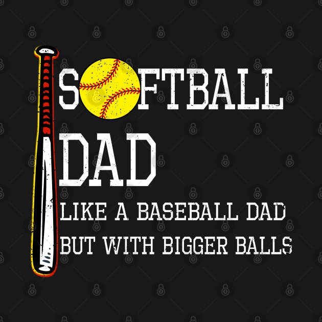 Softball Dad like A Baseball but with Bigger Balls by Marcekdesign
