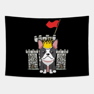 Funny french bulldog is the king of the castle Tapestry