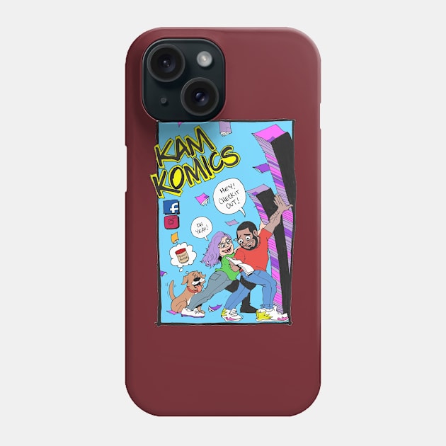 Kam Komics_follow Kam Komics_tshirt Phone Case by Kam Komics 