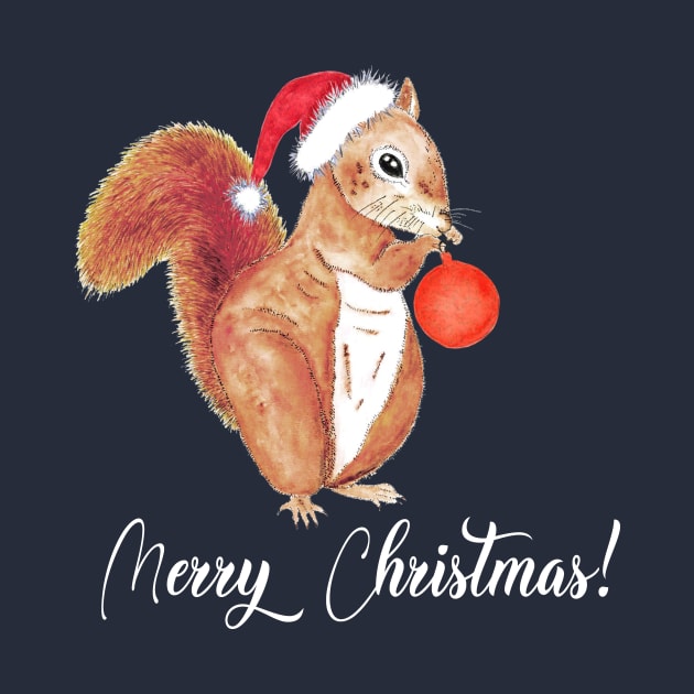 Christmas squirrel saying merry christmas by LatiendadeAryam