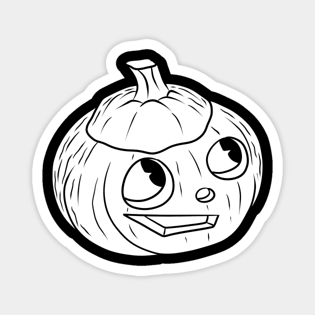 Cute Halloween White Silhouette Jack O' Lantern Magnet by saradaboru