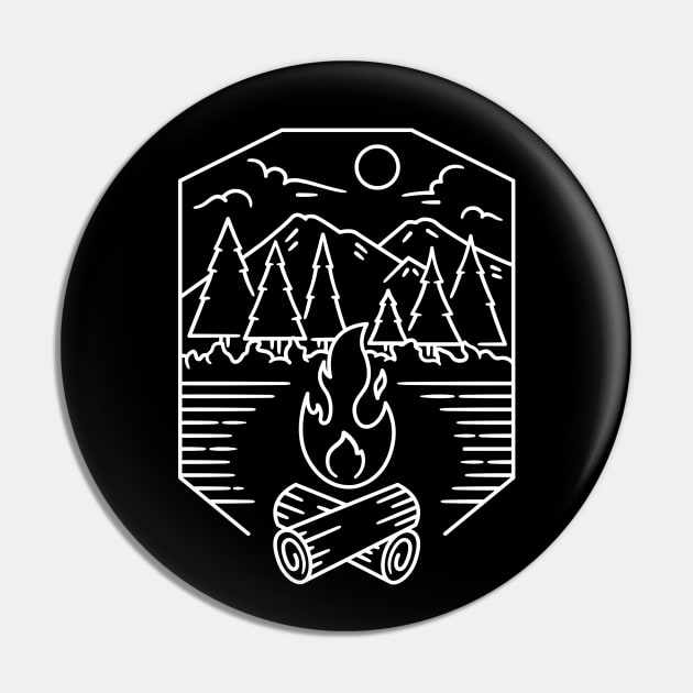 campfire emblem Pin by teeszone_design