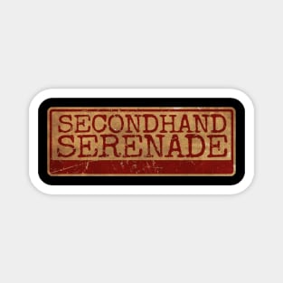 Aliska text red gold retro Secondhand Serenade red Magnet